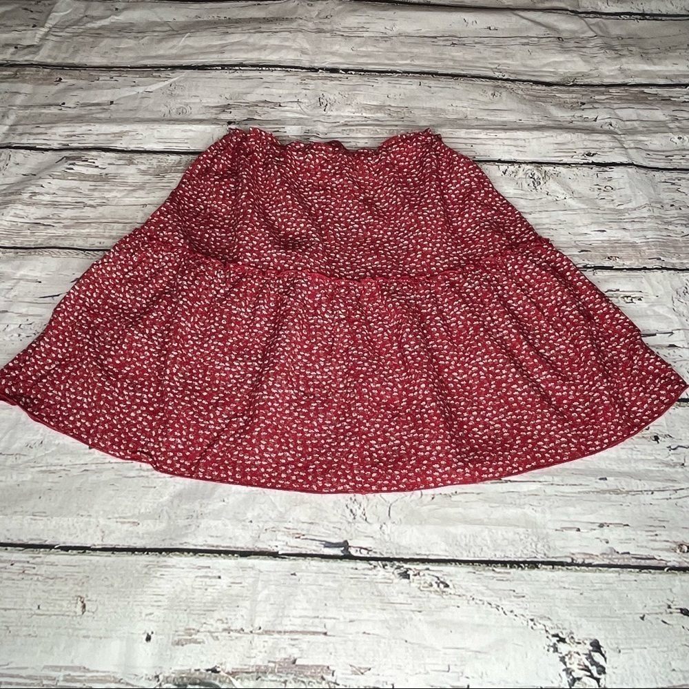 Brandy Melville Floral Print Tiered Ruffle Skirt Size OS